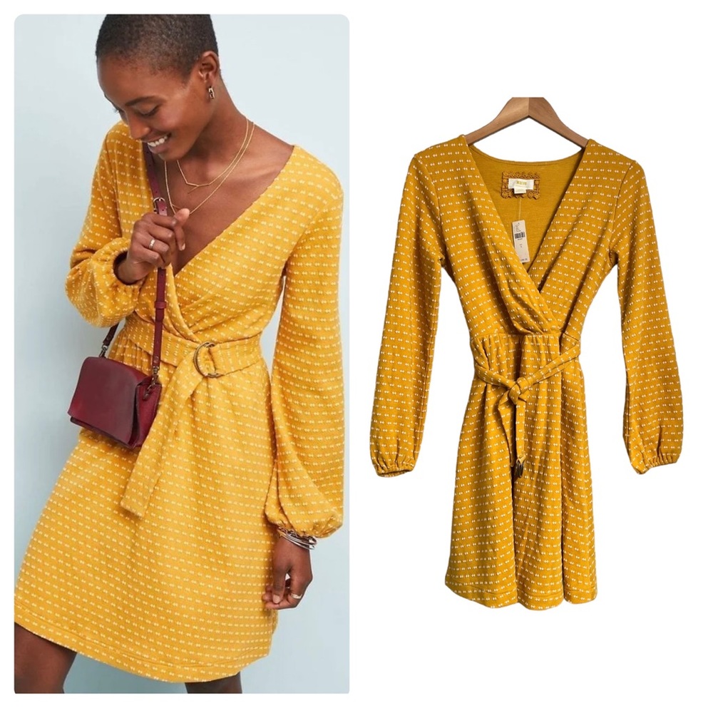 NWT Anthropologie Maeve Malta Yellow Dress